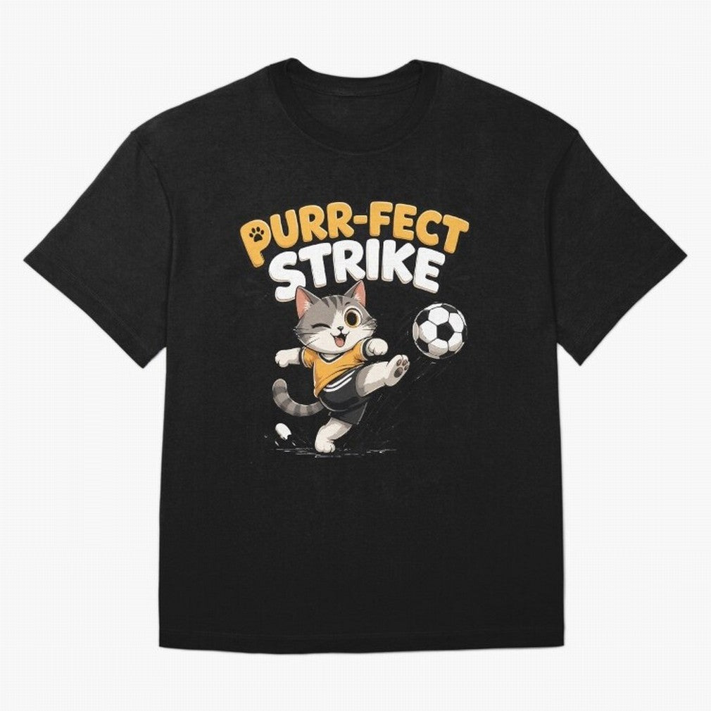 Copy of Purr-fect Strike Classic T-Shirt Show Your Love for Global Football Passion for FIFA World Cup 2026, Driven by CR7 and Messi, England, Football Festival Excitement, Trophy Ambitions, Country Rivalries and Star Player Buzz; Great for Watch