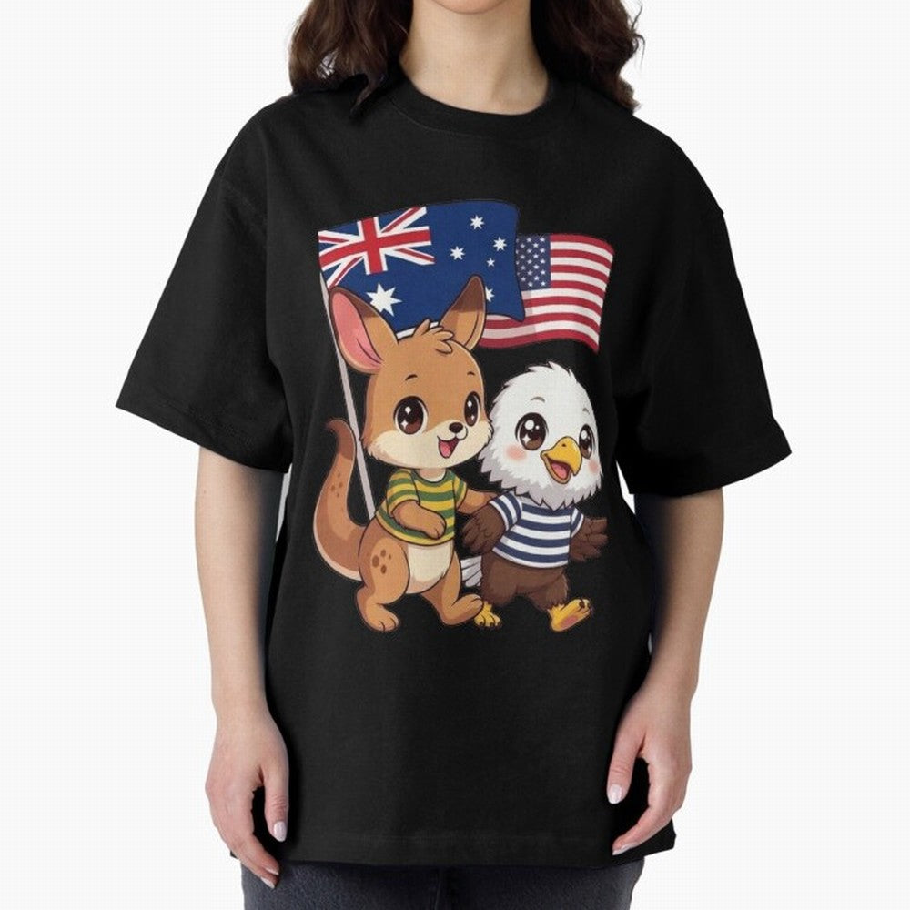 the Australian kangaroo and its friend the American eagle Classic T-Shirt Live the Energy of the FIFA World Cup 2026 Group Stage Journey through CR7 Highlights, Portugal Pride, Fan Favorite Moments, National Team Passion, Big Match Drama and Soccer