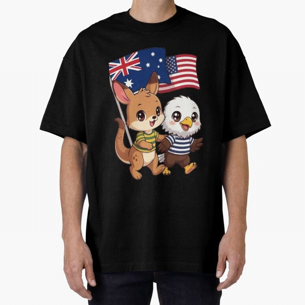 the Australian kangaroo and its friend the American eagle Classic T-Shirt Live the Energy of the FIFA World Cup 2026 Group Stage Journey through CR7 Highlights, Portugal Pride, Fan Favorite Moments, National Team Passion, Big Match Drama and Soccer