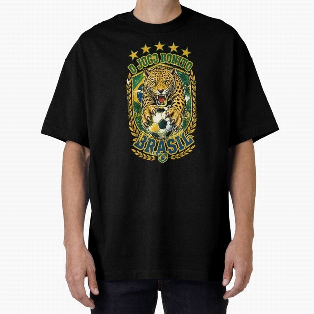 Brazil Soccer Jaguar - O Jogo Bonito Vintage 5 Stars Football Fan T-Shirt Classic T-Shirt Celebrate Golden Goal Energy in the FIFA World Cup 2026 Journey through CR7 and Messi Highlights, Spain and Netherlands Pride, Football History, Final Match