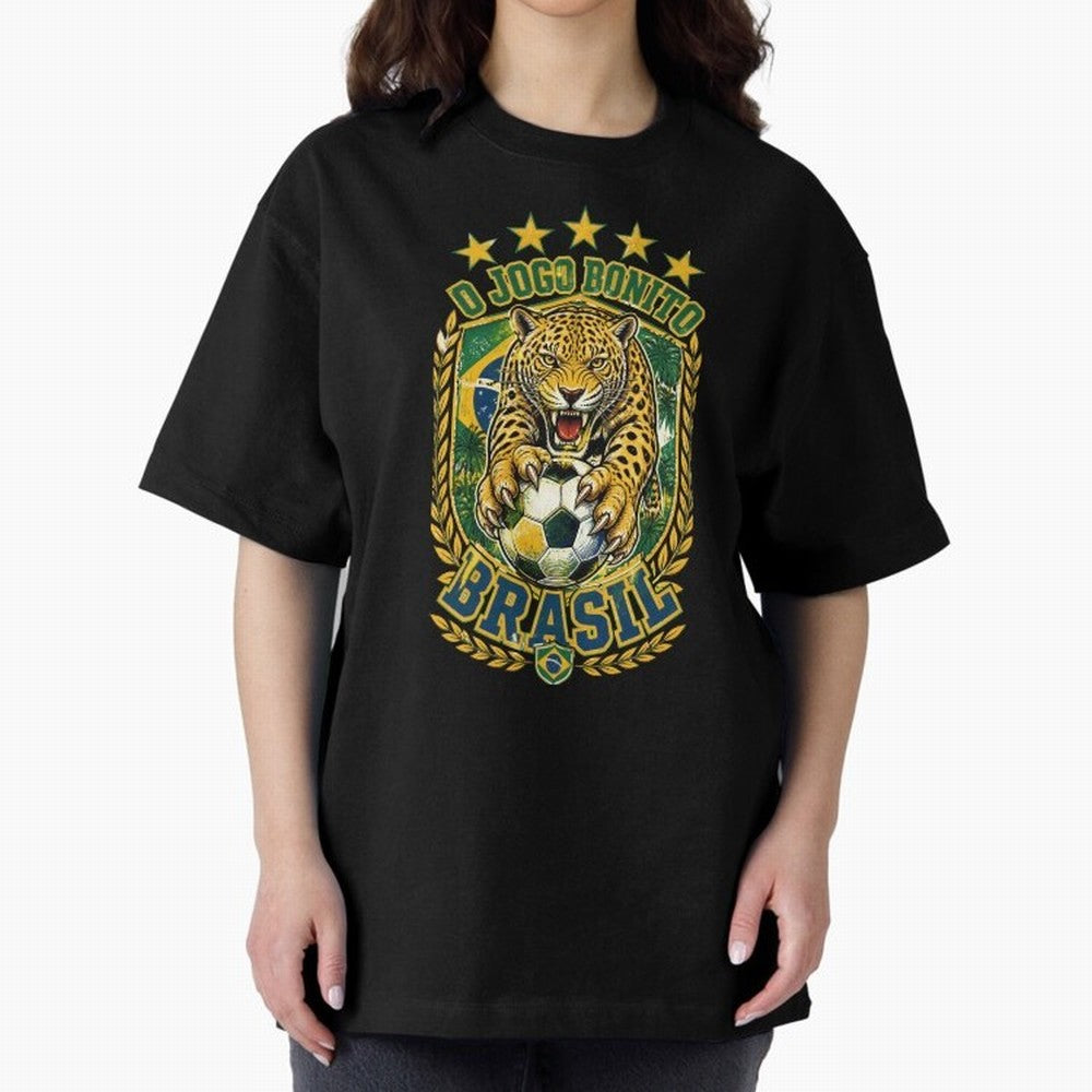 Brazil Soccer Jaguar - O Jogo Bonito Vintage 5 Stars Football Fan T-Shirt Classic T-Shirt Celebrate Golden Goal Energy in the FIFA World Cup 2026 Journey through CR7 and Messi Highlights, Spain and Netherlands Pride, Football History, Final Match
