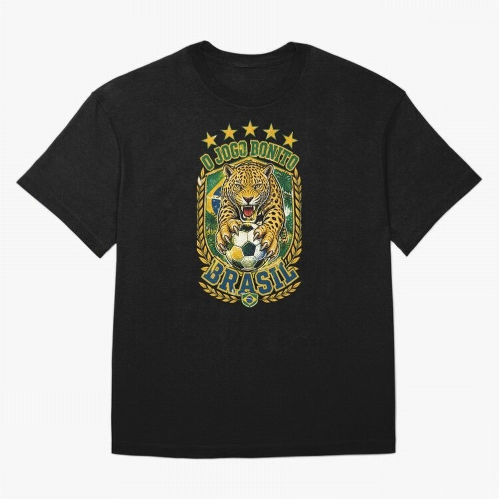 Brazil Soccer Jaguar - O Jogo Bonito Vintage 5 Stars Football Fan T-Shirt Classic T-Shirt Celebrate Golden Goal Energy in the FIFA World Cup 2026 Journey through CR7 and Messi Highlights, Spain and Netherlands Pride, Football History, Final Match