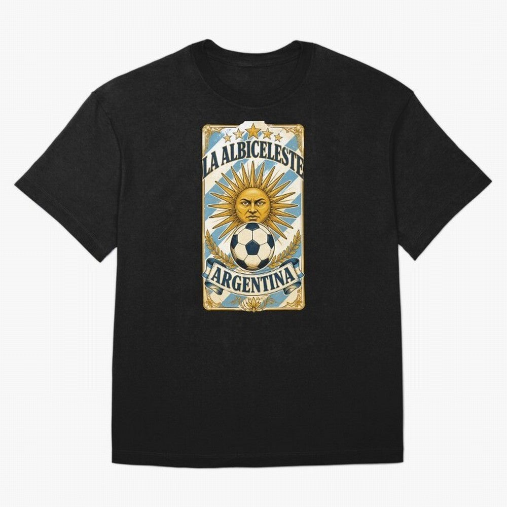 Argentina Soccer Sun - La Albiceleste Vintage Champions Football Fan T-Shirt Classic T-Shirt Show Up for the Glory of FIFA World Cup 2026 USA Canada Mexico Spirit, with Brazil, Portugal and Argentina, Haaland and Mbappe, Vintage Soccer Flavor,