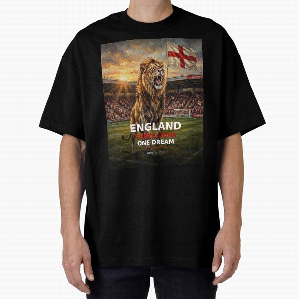 England Three Lions One Dream - World Cup 2026 Soccer Fan Tee Classic T-Shirt Relive FIFA World Cup 2026 USA Canada Mexico Driven by Mbappe and Neymar, Brazil Energy, Football Festival Excitement, Trophy Ambitions, Country Rivalries and Star Player