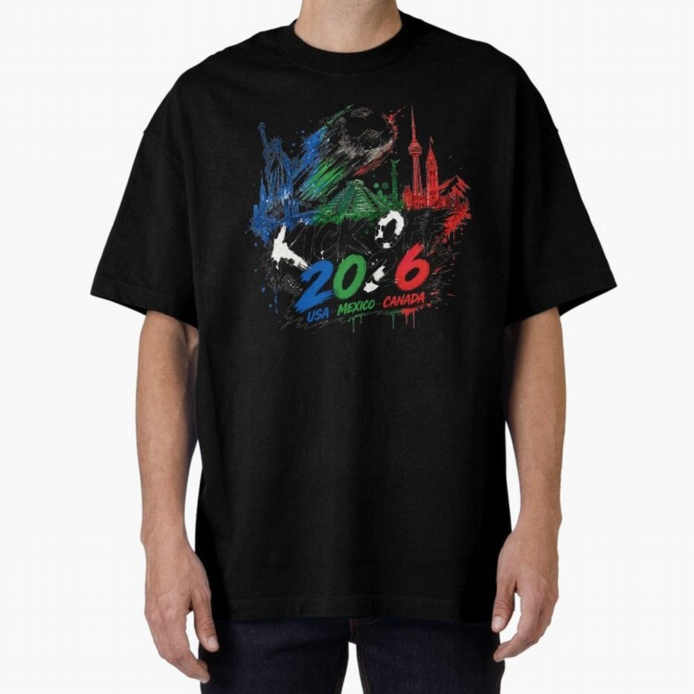 Kick Off 2026 USA Mexico Canada Soccer Graphic Classic T-Shirt Carry National Pride through FIFA World Cup 2026 USA Canada Mexico Spirit, Filled with England and Germany, Messi, CR7 and Mbappe, Sports Nostalgia, International Competition, Famous