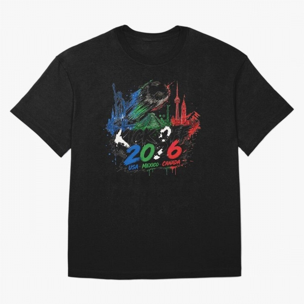 Kick Off 2026 USA Mexico Canada Soccer Graphic Classic T-Shirt Carry National Pride through FIFA World Cup 2026 USA Canada Mexico Spirit, Filled with England and Germany, Messi, CR7 and Mbappe, Sports Nostalgia, International Competition, Famous