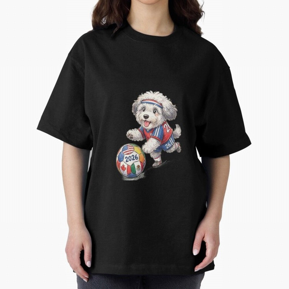 Cute Sheepdog Soccer Star - 2026 World Cup Fluffy Puppy Classic T-Shirt Join the Global Buzz around the FIFA World Cup 2026 Group Stage Journey through Neymar, Haaland and Cristiano Ronaldo Highlights, Portugal Pride, Stadium Chants, National