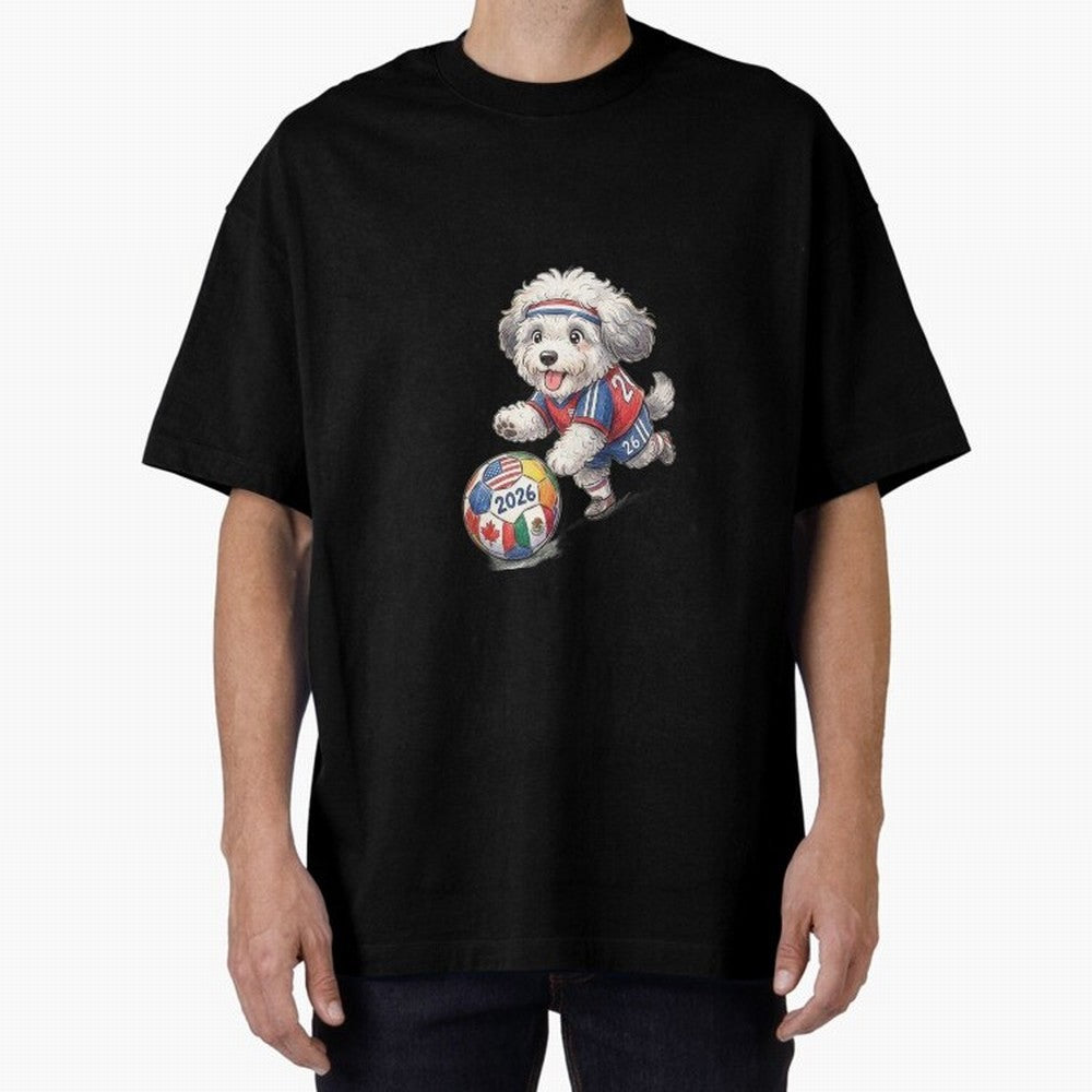 Cute Sheepdog Soccer Star - 2026 World Cup Fluffy Puppy Classic T-Shirt Join the Global Buzz around the FIFA World Cup 2026 Group Stage Journey through Neymar, Haaland and Cristiano Ronaldo Highlights, Portugal Pride, Stadium Chants, National