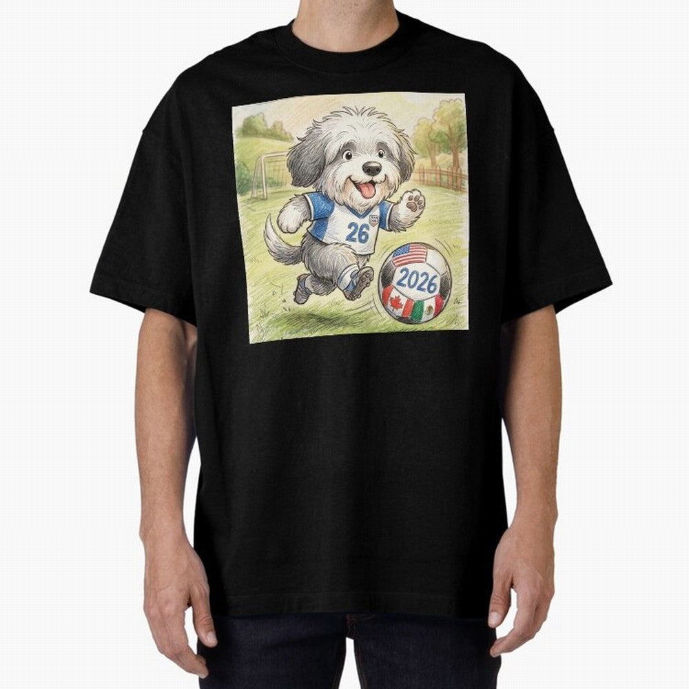Cute Sheepdog Soccer Star - 2026 World Cup Fluffy Puppy Classic T-Shirt Honor the Beautiful Game during the FIFA World Cup 2026 USA Canada Mexico Journey through Messi, Neymar and Mbappe Highlights, Argentina Pride, Classic Soccer Heritage,