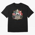 Football Spirit 2026 USA Mexico Canada Patch Design Classic T-Shirt Feel the Roar of Match Day Hype around FIFA World Cup 2026, Messi, CR7 and Mbappe, Spain, Worldwide Fan Energy, Dramatic Goals, Stadium Lights and Championship Celebrations;