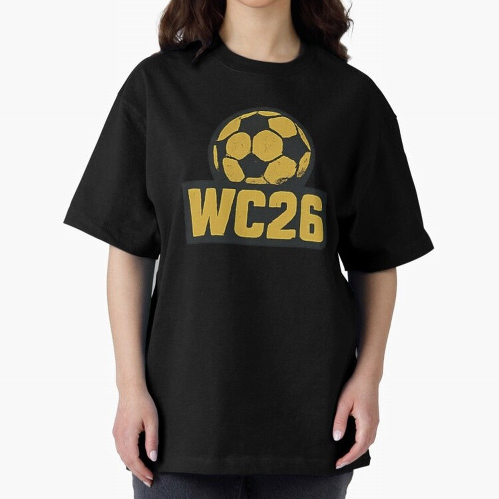 WC26 Soccer Ball Vintage Football Fan Design Classic T-Shirt Celebrate Rivalries and Pride in FIFA World Cup 2026 Group Stage for Fans of CR7 and Messi and Portugal, Spain and Germany, Bringing Football History, Final Match Energy, Crowd Noise and