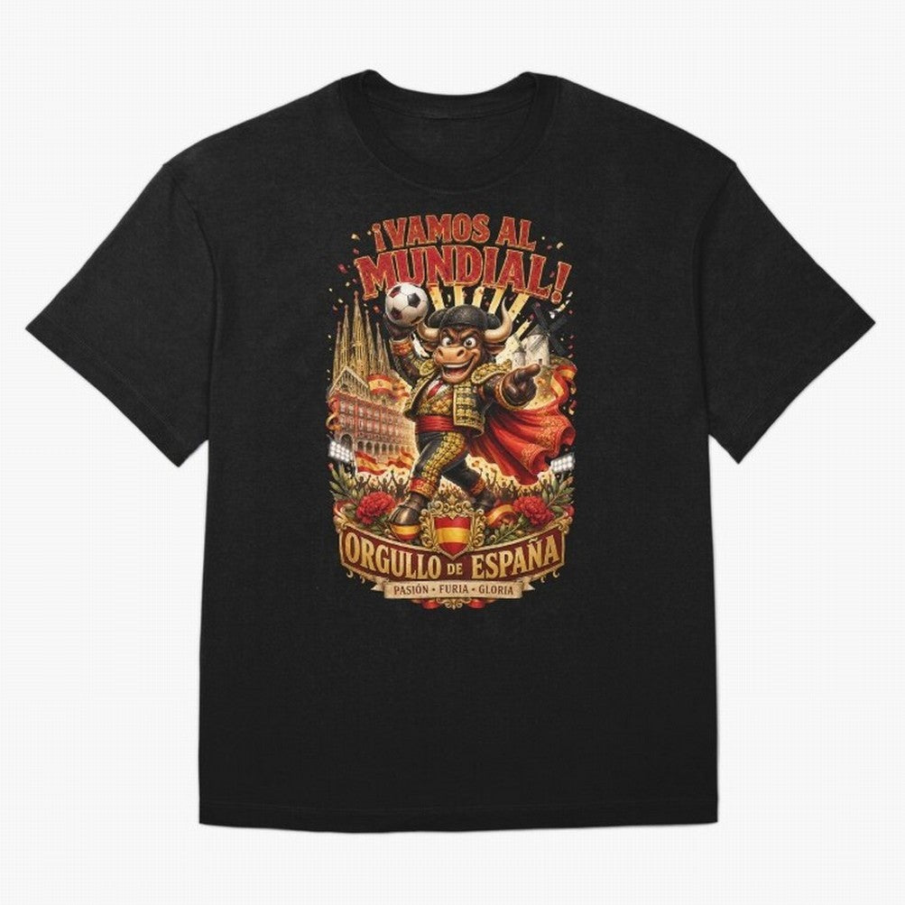 Spain World Cup 2026 Bull Fan Art Classic T-Shirt Get Ready for FIFA World Cup 2026 Group Stage for Fans of Mbappe and Portugal, Bringing Football History, Final Match Energy, Crowd Noise and Once in a Lifetime Moments; Great for Supporters Who