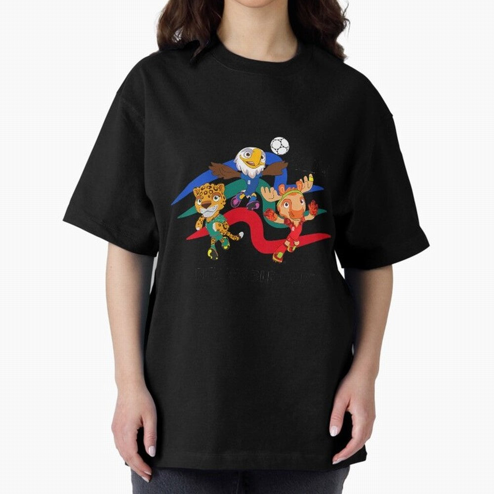 Kids World Cup26 Host Country Mascots Action Classic T-Shirt Feel the Trophy Chase of FIFA World Cup 2026 for Fans of Messi and Argentina, France and Brazil, Bringing Sports Nostalgia, International Competition, Famous Players and Unforgettable