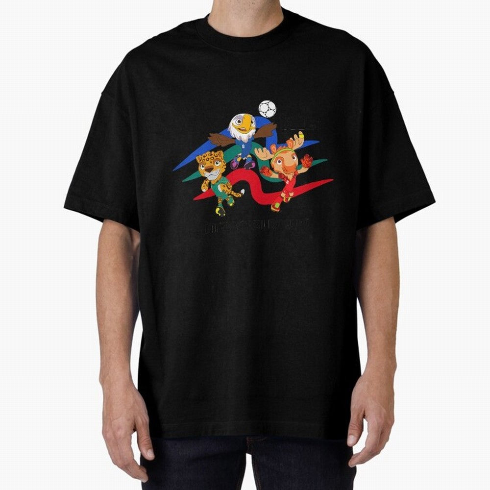 Kids World Cup26 Host Country Mascots Action Classic T-Shirt Feel the Trophy Chase of FIFA World Cup 2026 for Fans of Messi and Argentina, France and Brazil, Bringing Sports Nostalgia, International Competition, Famous Players and Unforgettable