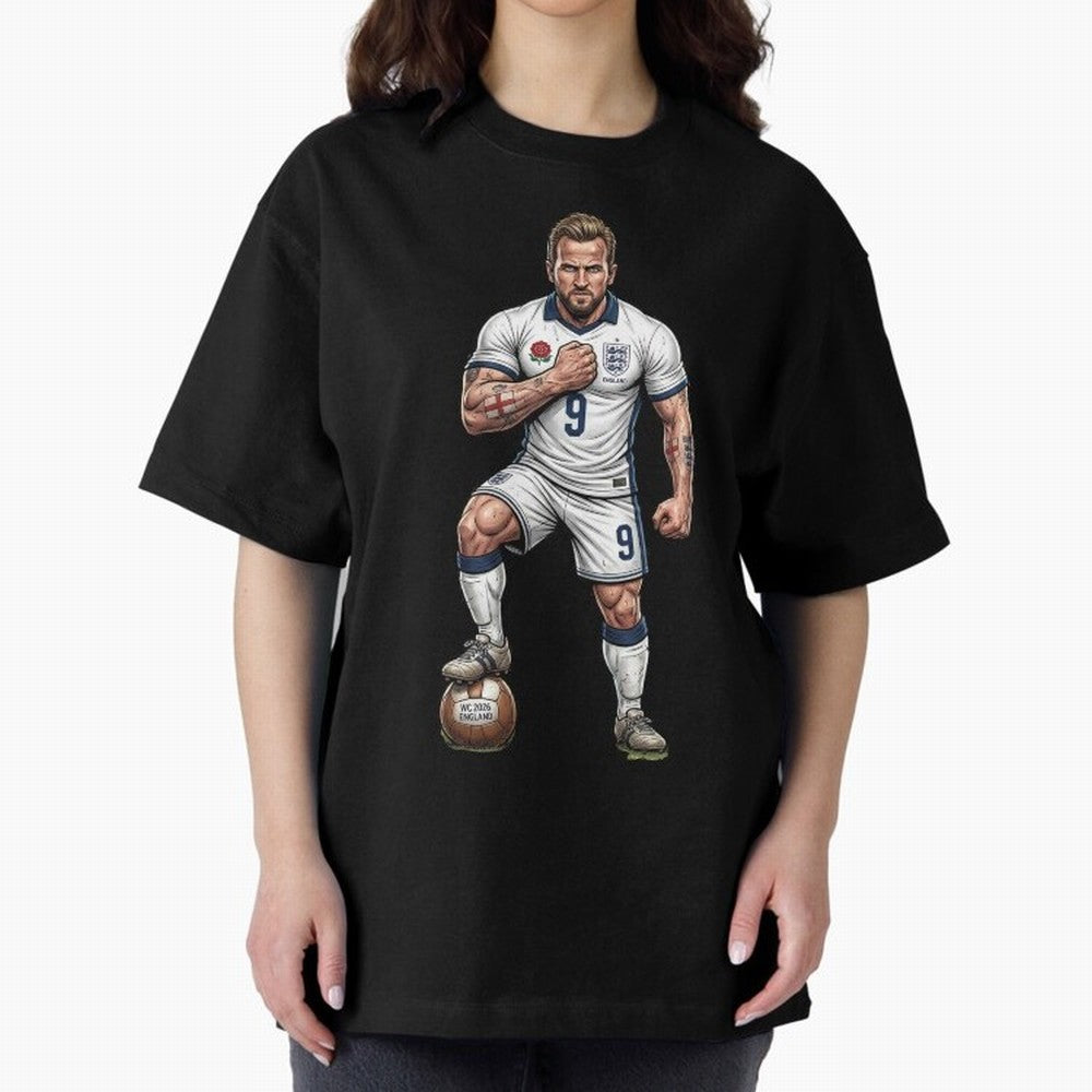English Soccer Warrior Hyper-Realistic Poster Classic T-Shirt Relive Global Football Passion for FIFA World Cup 2026, Inspired by Neymar, Haaland and Cristiano Ronaldo, Spain and Netherlands, Match Day Excitement, Supporter Culture, Golden Goals