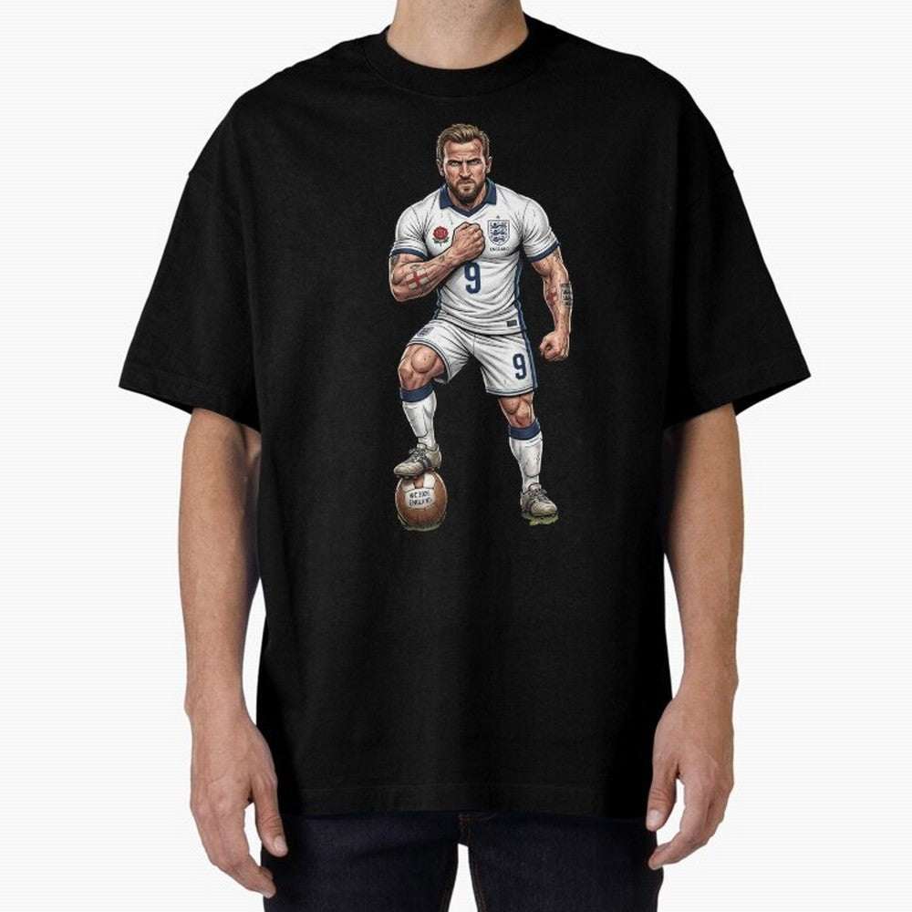 English Soccer Warrior Hyper-Realistic Poster Classic T-Shirt Relive Global Football Passion for FIFA World Cup 2026, Inspired by Neymar, Haaland and Cristiano Ronaldo, Spain and Netherlands, Match Day Excitement, Supporter Culture, Golden Goals