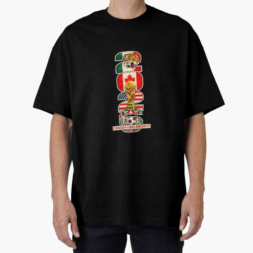 Vertical Host Nations Landmark Art Classic T-Shirt Stand Proud for FIFA World Cup 2026 Group Stage Connected to Messi and Cristiano Ronaldo, France and Portugal Energy, Vintage Soccer Flavor, Modern Football Stars, National Flags and Final Night