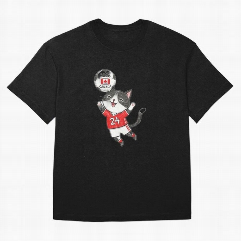 Canada Soccer Cat #24 - 2026 World Cup Celebration Classic T-Shirt Share the Excitement of FIFA World Cup 2026 Group Stage for Fans of Messi, Neymar and Mbappe and Spain, Bringing Classic Soccer Heritage, Championship Pressure, Fan Loyalty and