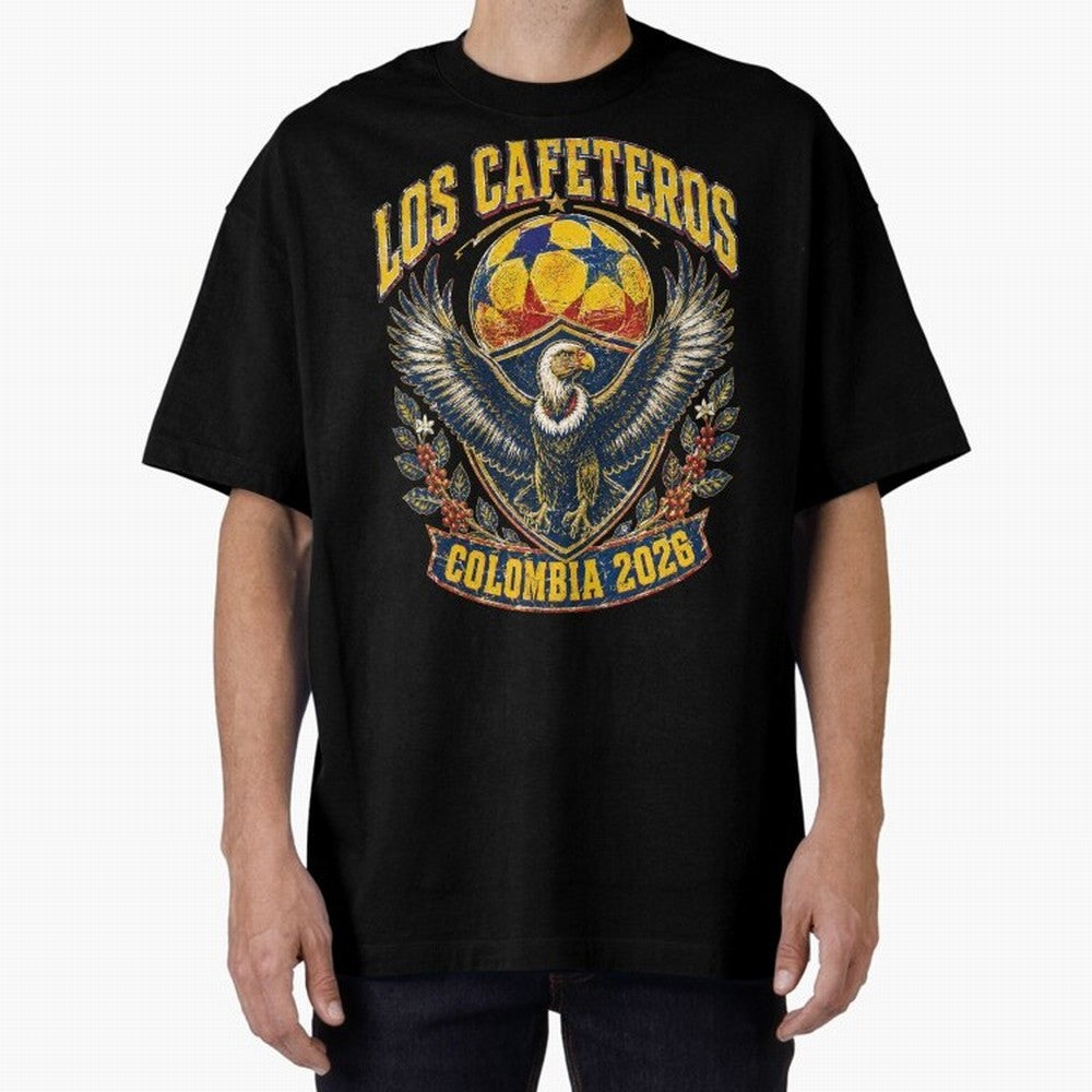 Los Cafeteros Colombia 2026 World Cup Soccer T-Shirt Classic T-Shirt Make Your Look Match FIFA World Cup 2026 Capturing CR7 and Messi, France Energy, Sports Nostalgia, International Competition, Famous Players and Unforgettable Victories; Perfect