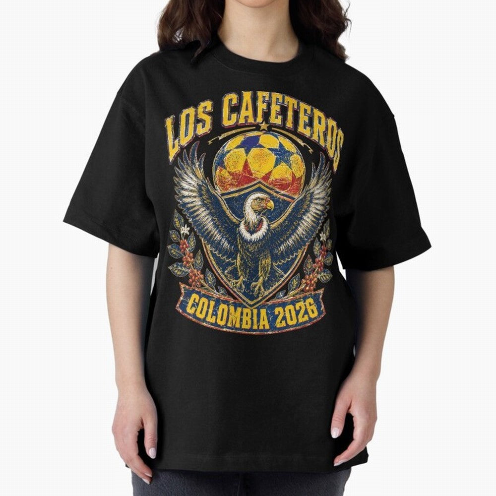 Los Cafeteros Colombia 2026 World Cup Soccer T-Shirt Classic T-Shirt Make Your Look Match FIFA World Cup 2026 Capturing CR7 and Messi, France Energy, Sports Nostalgia, International Competition, Famous Players and Unforgettable Victories; Perfect