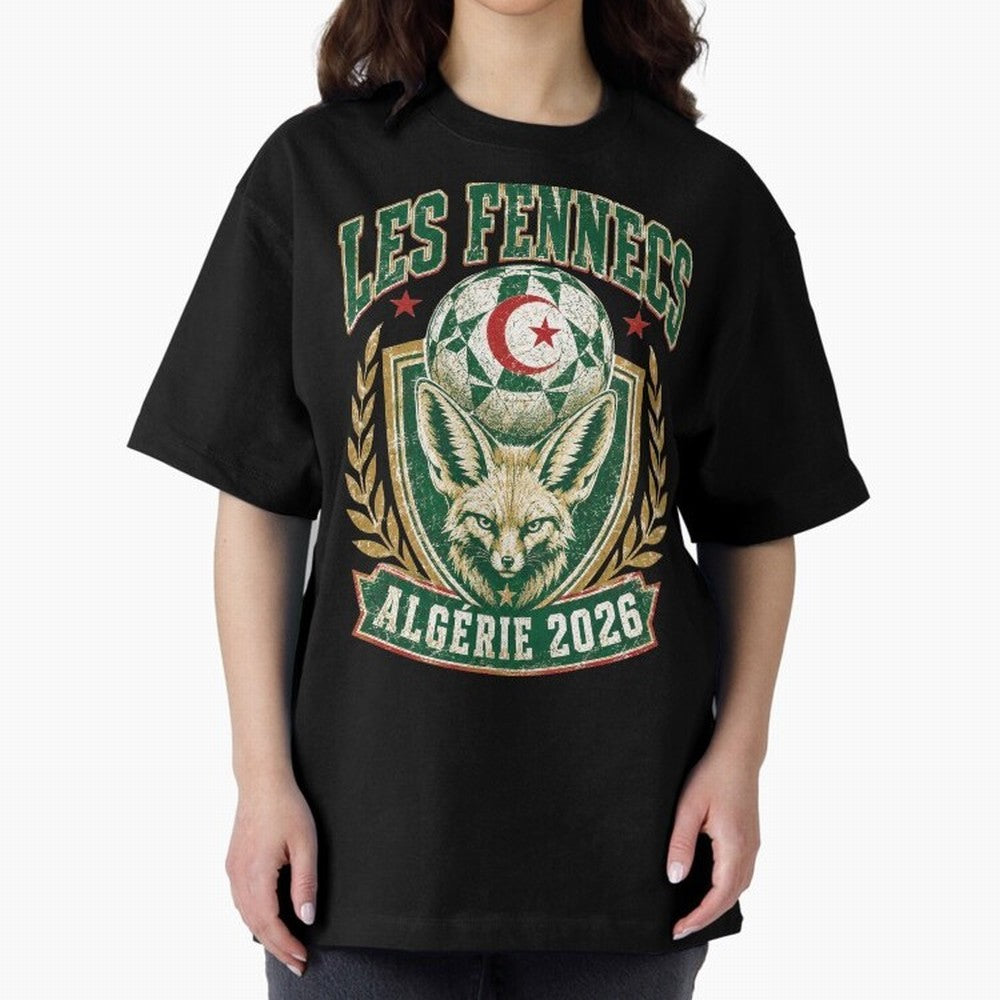 Les Fennecs Alg¨¦rie 2026 World Cup Soccer T-Shirt Classic T-Shirt Show Love for Legendary Goals in FIFA World Cup 2026 USA Canada Mexico Featuring Messi, England and Germany Energy, Football Passion, Legendary Performances, Festival Vibes and