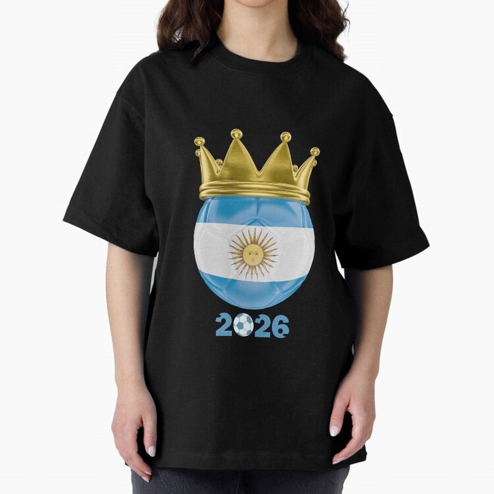 Argentina Football Champion Crown 2026 Classic T-Shirt Discover Match Day Hype around FIFA World Cup 2026 Group Stage, Messi, CR7 and Mbappe, England and Germany, Worldwide Fan Energy, Dramatic Goals, Stadium Lights and Championship Celebrations;