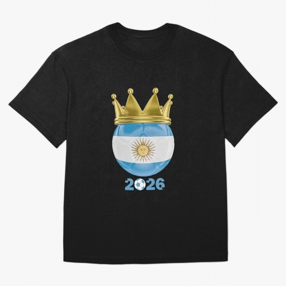 Argentina Football Champion Crown 2026 Classic T-Shirt Discover Match Day Hype around FIFA World Cup 2026 Group Stage, Messi, CR7 and Mbappe, England and Germany, Worldwide Fan Energy, Dramatic Goals, Stadium Lights and Championship Celebrations;