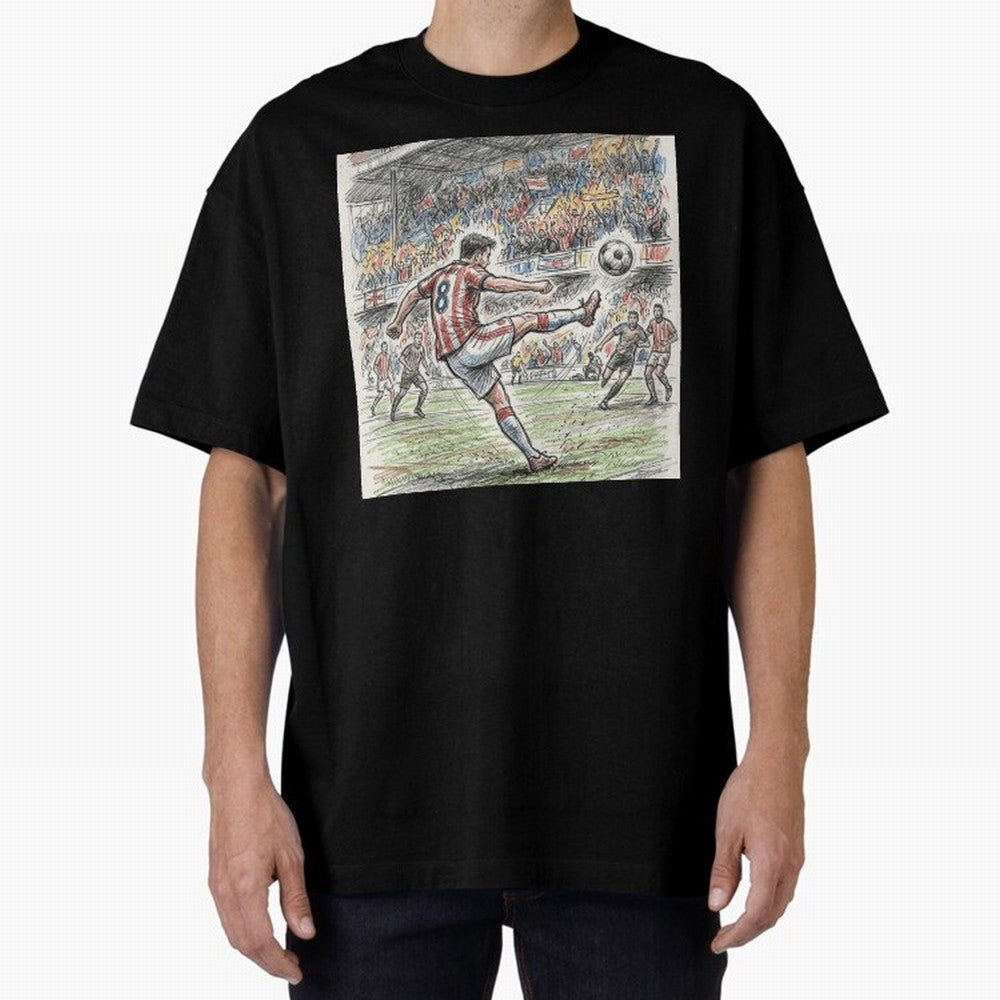 The Decisive Goal - Player #8 Stadium Action Illustration Classic T-Shirt Show Fan Pride Across Global Football Passion for FIFA World Cup 2026 USA Canada Mexico, Driven by Messi, Spain, Football Festival Excitement, Trophy Ambitions, Country