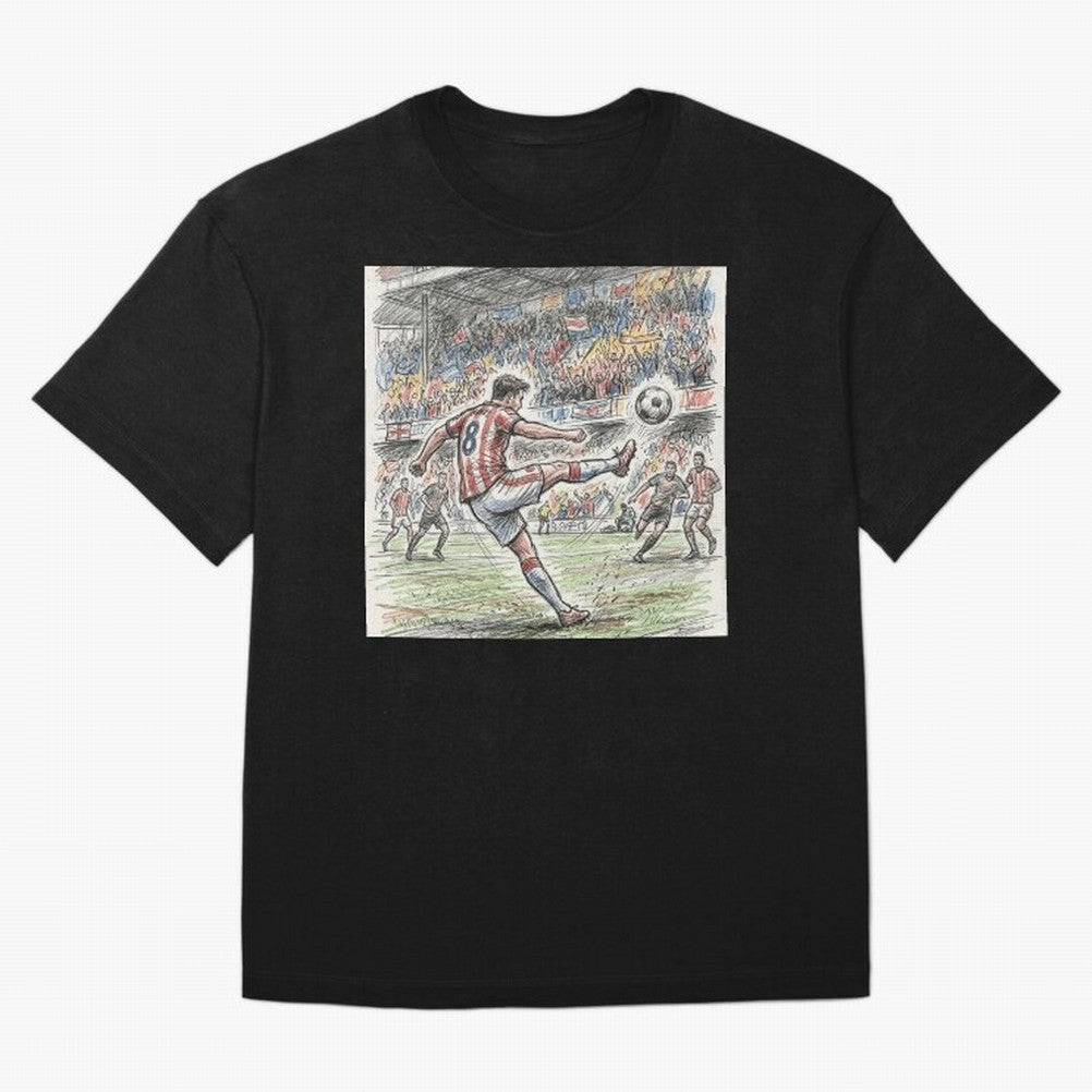 The Decisive Goal - Player #8 Stadium Action Illustration Classic T-Shirt Show Fan Pride Across Global Football Passion for FIFA World Cup 2026 USA Canada Mexico, Driven by Messi, Spain, Football Festival Excitement, Trophy Ambitions, Country