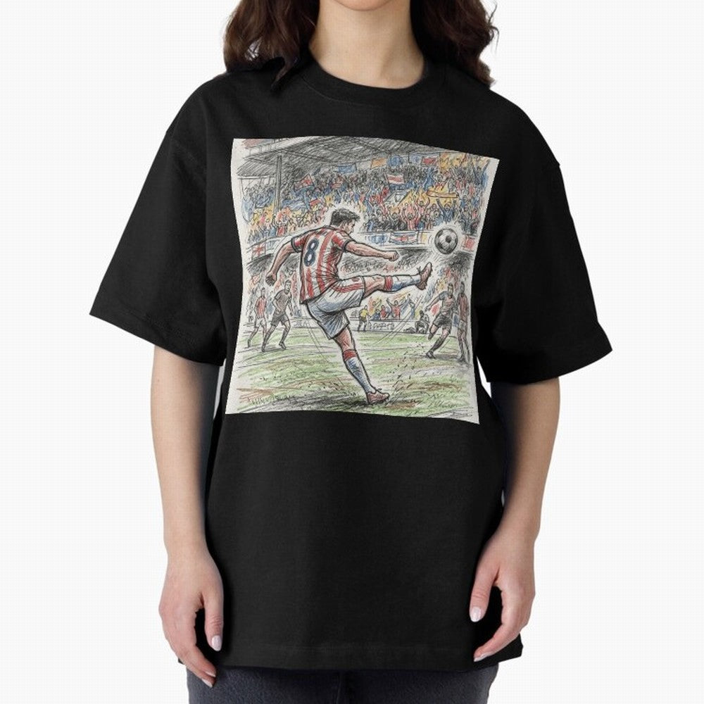 The Decisive Goal - Player #8 Stadium Action Illustration Classic T-Shirt Show Fan Pride Across Global Football Passion for FIFA World Cup 2026 USA Canada Mexico, Driven by Messi, Spain, Football Festival Excitement, Trophy Ambitions, Country