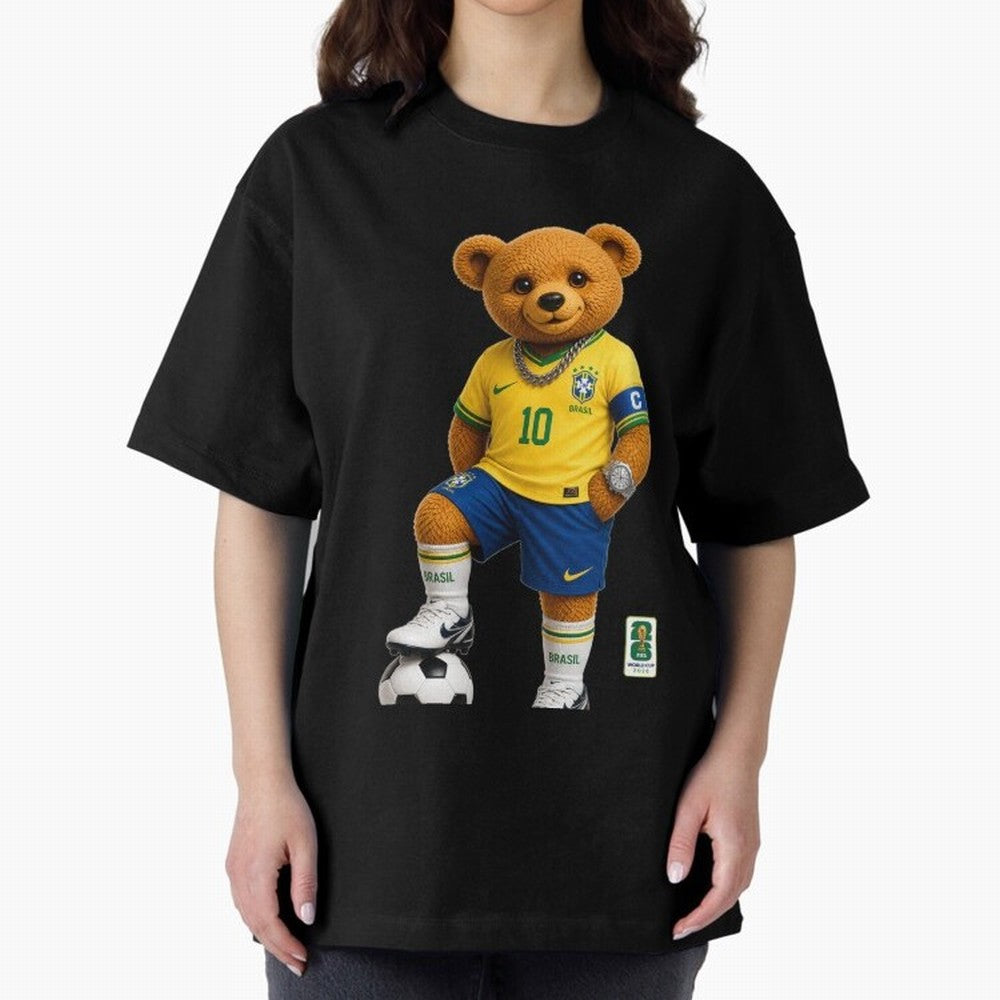Brazil Soccer Bear World Cup Teddy Bear Classic T-Shirt Keep Football History Alive during Global Football Passion for FIFA World Cup 2026 USA Canada Mexico, Inspired by Cristiano Ronaldo, Haaland and CR7, Argentina, Football History, Final Match