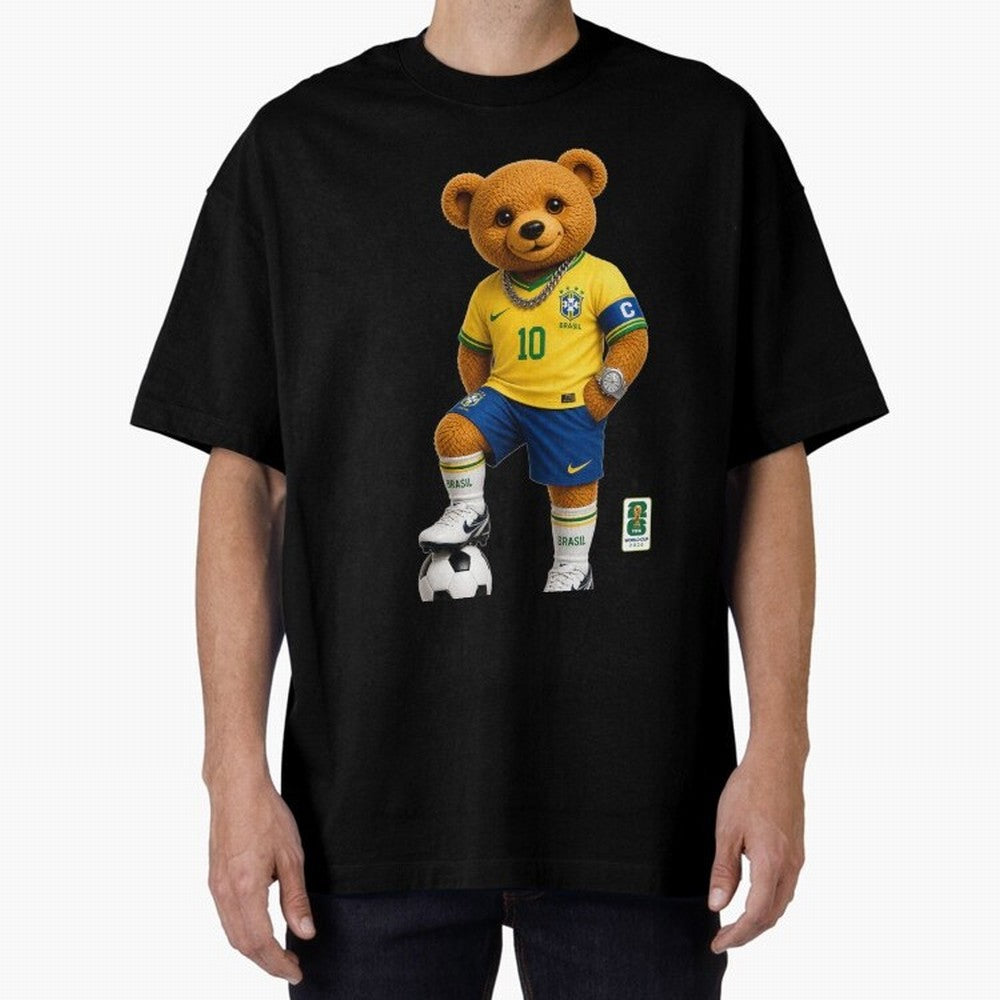 Brazil Soccer Bear World Cup Teddy Bear Classic T-Shirt Keep Football History Alive during Global Football Passion for FIFA World Cup 2026 USA Canada Mexico, Inspired by Cristiano Ronaldo, Haaland and CR7, Argentina, Football History, Final Match