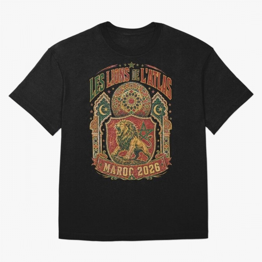 Lions De L'Atlas Maroc 2026 World Cup Soccer T-Shirt Classic T-Shirt Celebrate the Next Chapter of Global Football Passion for FIFA World Cup 2026 USA Canada Mexico, Inspired by Haaland, Spain, Match Day Excitement, Supporter Culture, Golden Goals