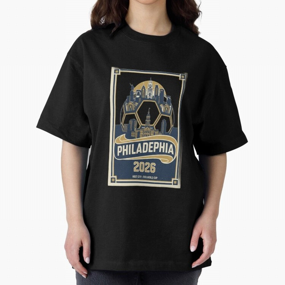 Philadelphia 2026 ¨C Vintage Soccer Host City Tee Classic T-Shirt Feel International Energy from FIFA World Cup 2026 Centered on CR7, Brazil Energy, Stadium Chants, National Pride, Trophy Dreams and Unforgettable Football Memories; Perfect for