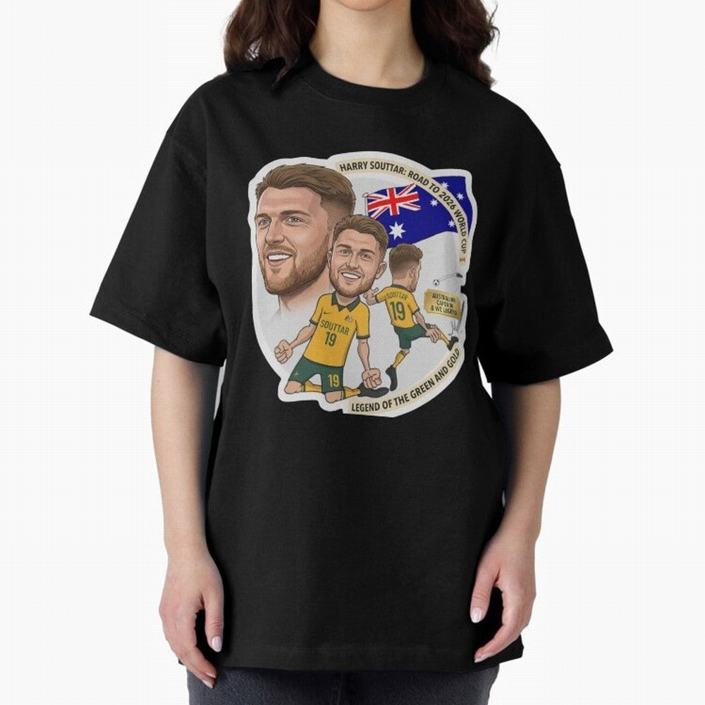 Harry Souttar Australia Football Legend Cartoon Illustration Classic T-Shirt Bring Match Day Fire to Match Day Hype around FIFA World Cup 2026 Group Stage, Cristiano Ronaldo, Haaland and CR7, Portugal, Soccer Culture, Superstar Moments, National