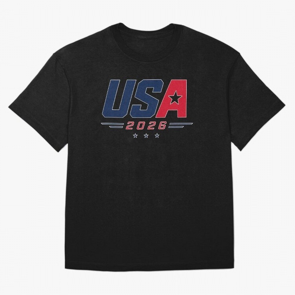 USA 2026 Soccer Fan Shirt | American Football Supporter Minimal Design Classic T-Shirt Carry National Pride through Match Day Hype around FIFA World Cup 2026 Group Stage, CR7, France and Portugal, Stadium Memories, Football Loyalty, International