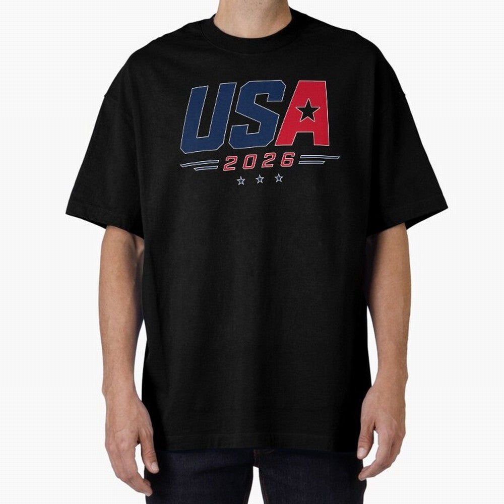 USA 2026 Soccer Fan Shirt | American Football Supporter Minimal Design Classic T-Shirt Carry National Pride through Match Day Hype around FIFA World Cup 2026 Group Stage, CR7, France and Portugal, Stadium Memories, Football Loyalty, International