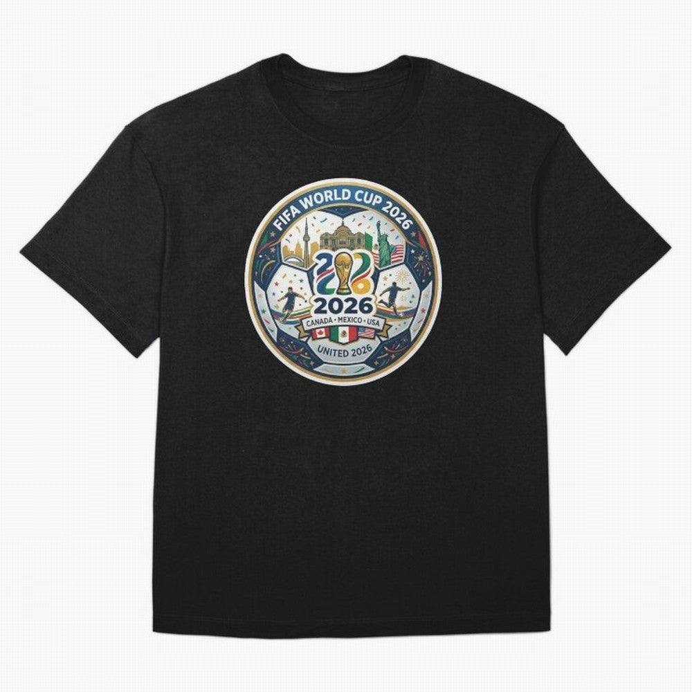 FIFA World Cup 2026 North America Commemorative Emblem Classic T-Shirt Honor Football Greatness during Match Day Hype around FIFA World Cup 2026, CR7 and Messi, Portugal, Vintage Soccer Flavor, Modern Football Stars, National Flags and Final Night