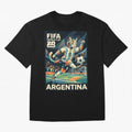 Argentina Cat World Cup 2026 ¨C Geometric Football Art Classic T-Shirt Celebrate Global Passion for the FIFA World Cup 2026 Journey through Messi, CR7 and Mbappe Highlights, England, France and Netherlands Pride, Global Supporter Spirit, Legendary