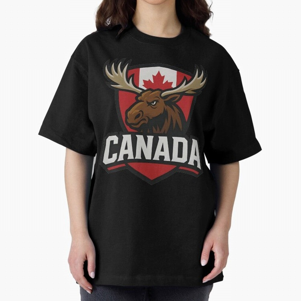 Canada Moose Sports Logo T-Shirt ¨C Canadian Flag Maple Leaf Emblem | 2026 World Cup Supporter Classic T-Shirt Show Passion for the Stars of FIFA World Cup 2026 Group Stage for Fans of CR7 and England, France and Netherlands, Bringing Soccer