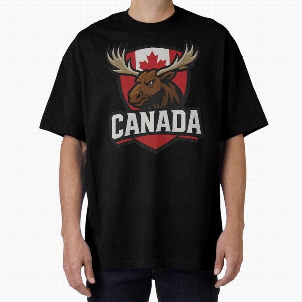 Canada Moose Sports Logo T-Shirt ¨C Canadian Flag Maple Leaf Emblem | 2026 World Cup Supporter Classic T-Shirt Show Passion for the Stars of FIFA World Cup 2026 Group Stage for Fans of CR7 and England, France and Netherlands, Bringing Soccer