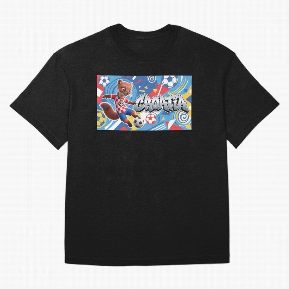 World Cup 2026 Croatia Soccer Team Fan Art Classic T-Shirt Celebrate Every Goal in Global Football Passion for FIFA World Cup 2026, Filled with Messi, CR7 and Mbappe, Spain, Championship Spirit, Famous Goals, Roaring Crowds and International