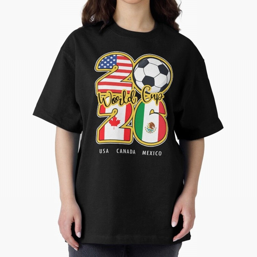 Usa Canada Mexico Soccer 2026 Oversized T-Shirt Celebrate Global Passion for the FIFA World Cup 2026 Journey through Messi, Neymar and Mbappe Highlights, Argentina Pride, Soccer Culture, Superstar Moments, National Team Dreams and Competitive Fire;