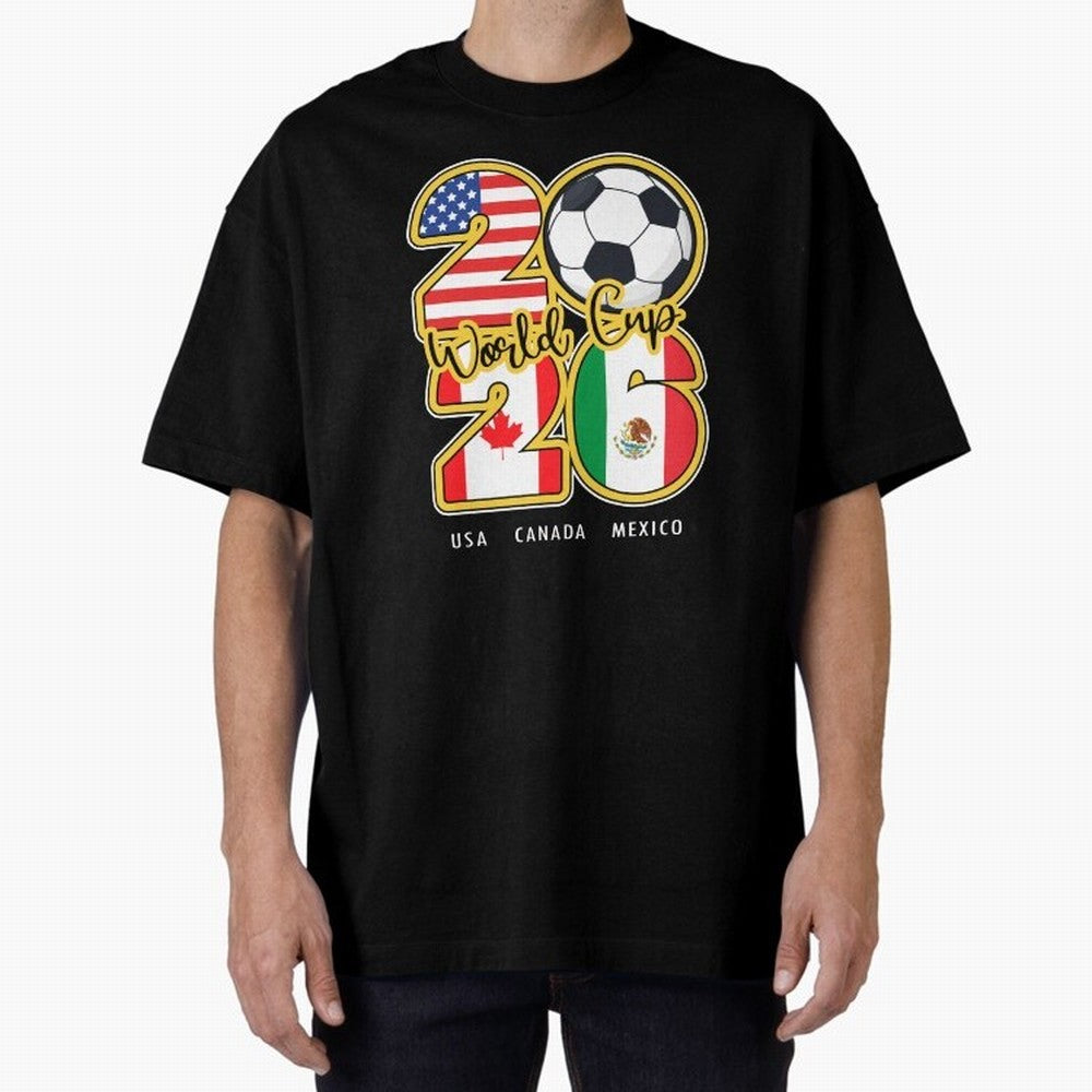 Usa Canada Mexico Soccer 2026 Oversized T-Shirt Celebrate Global Passion for the FIFA World Cup 2026 Journey through Messi, Neymar and Mbappe Highlights, Argentina Pride, Soccer Culture, Superstar Moments, National Team Dreams and Competitive Fire;