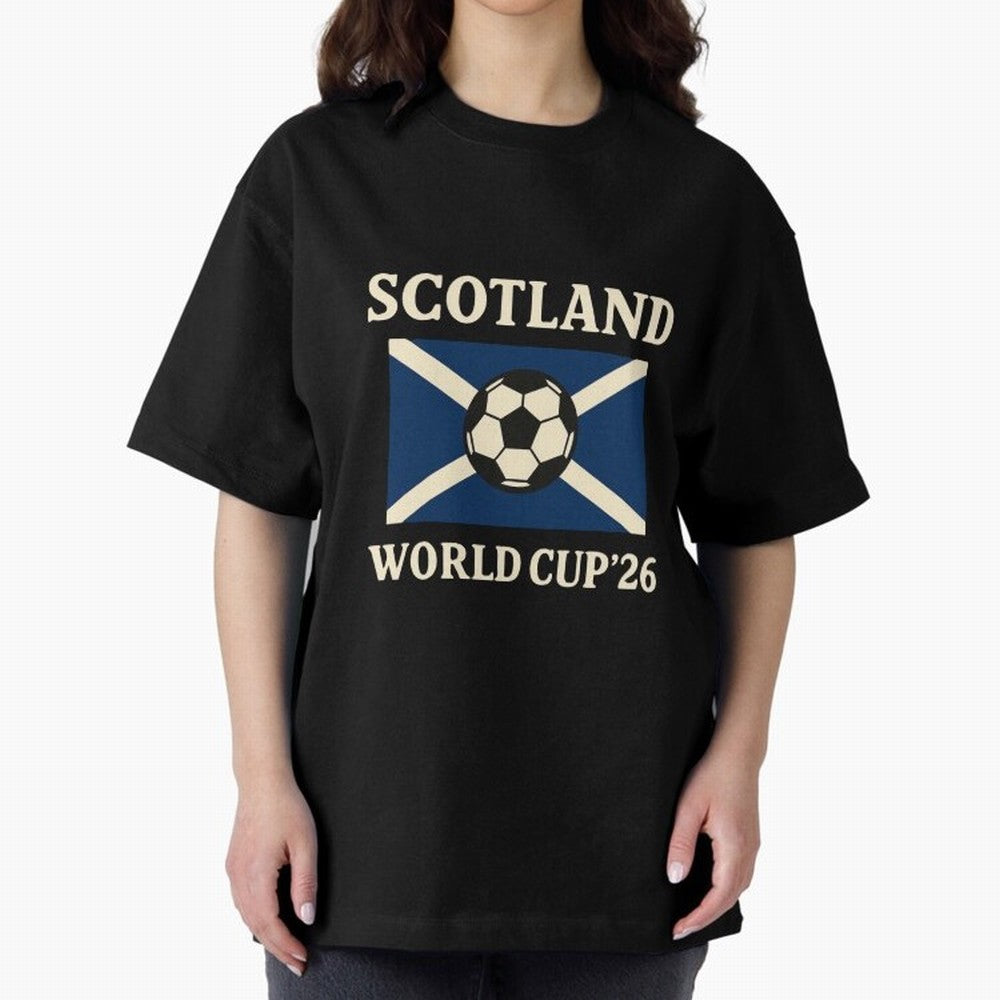 Scotland World Cup 2026 Oversized T-Shirt Represent FIFA World Cup 2026 Built around Neymar, Haaland and Cristiano Ronaldo, Argentina Energy, Championship Spirit, Famous Goals, Roaring Crowds and International Football Unity; Perfect for Fans,