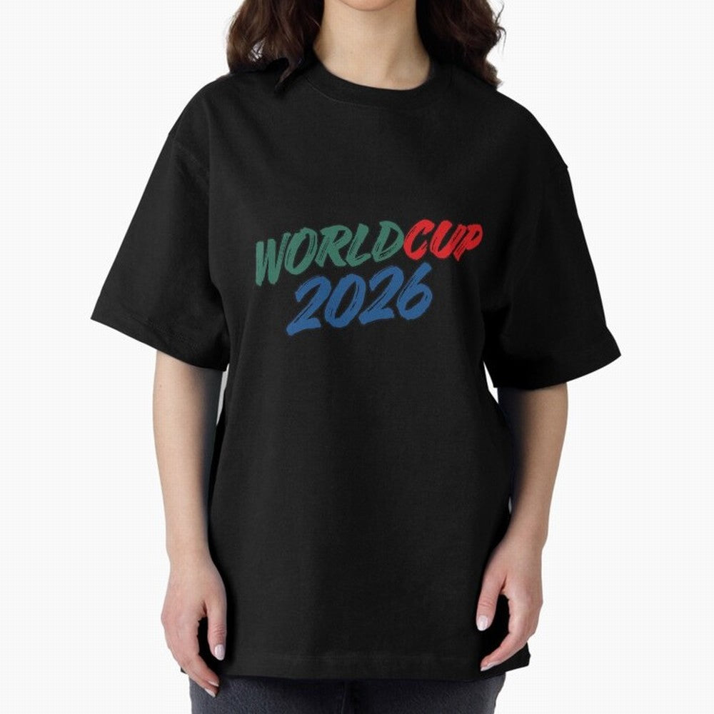 World Cup 2026 Oversized T-Shirt Capture Stadium Memories from the FIFA World Cup 2026 USA Canada Mexico Journey through CR7 Highlights, France and Portugal Pride, Football Passion, Legendary Performances, Festival Vibes and Supporter Community;