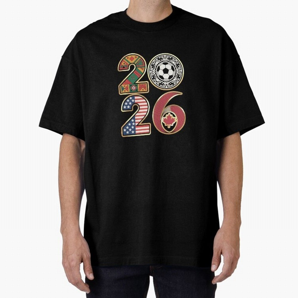 2026 Football Countries Design ¨C USA, Canada & Mexico Inspired Art Oversized T-Shirt Fuel the Hype around FIFA World Cup 2026 USA Canada Mexico Spirit, Made for Brazil, Portugal and Argentina, Messi, Neymar and Mbappe, Supporter Pride, Iconic