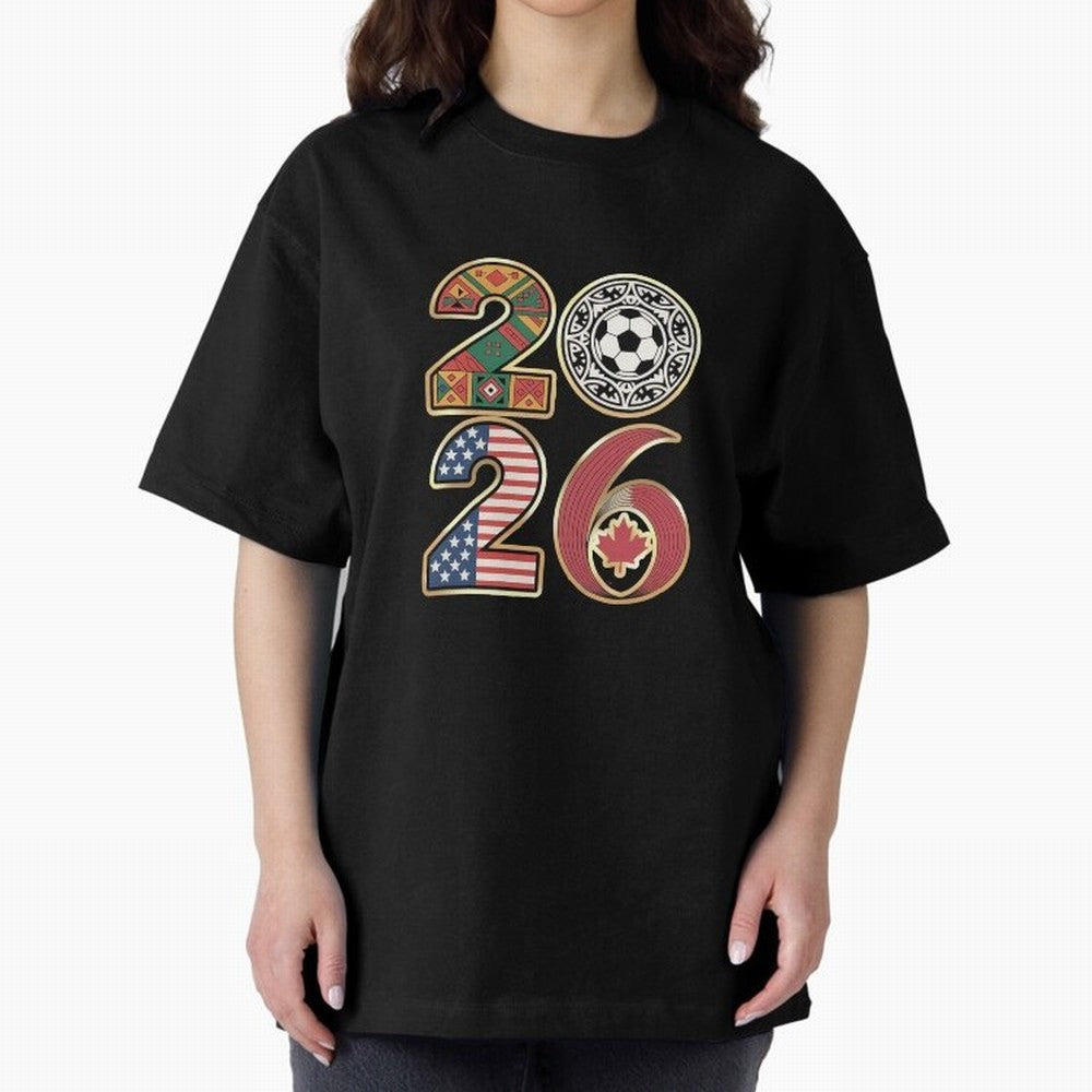 2026 Football Countries Design ¨C USA, Canada & Mexico Inspired Art Oversized T-Shirt Fuel the Hype around FIFA World Cup 2026 USA Canada Mexico Spirit, Made for Brazil, Portugal and Argentina, Messi, Neymar and Mbappe, Supporter Pride, Iconic