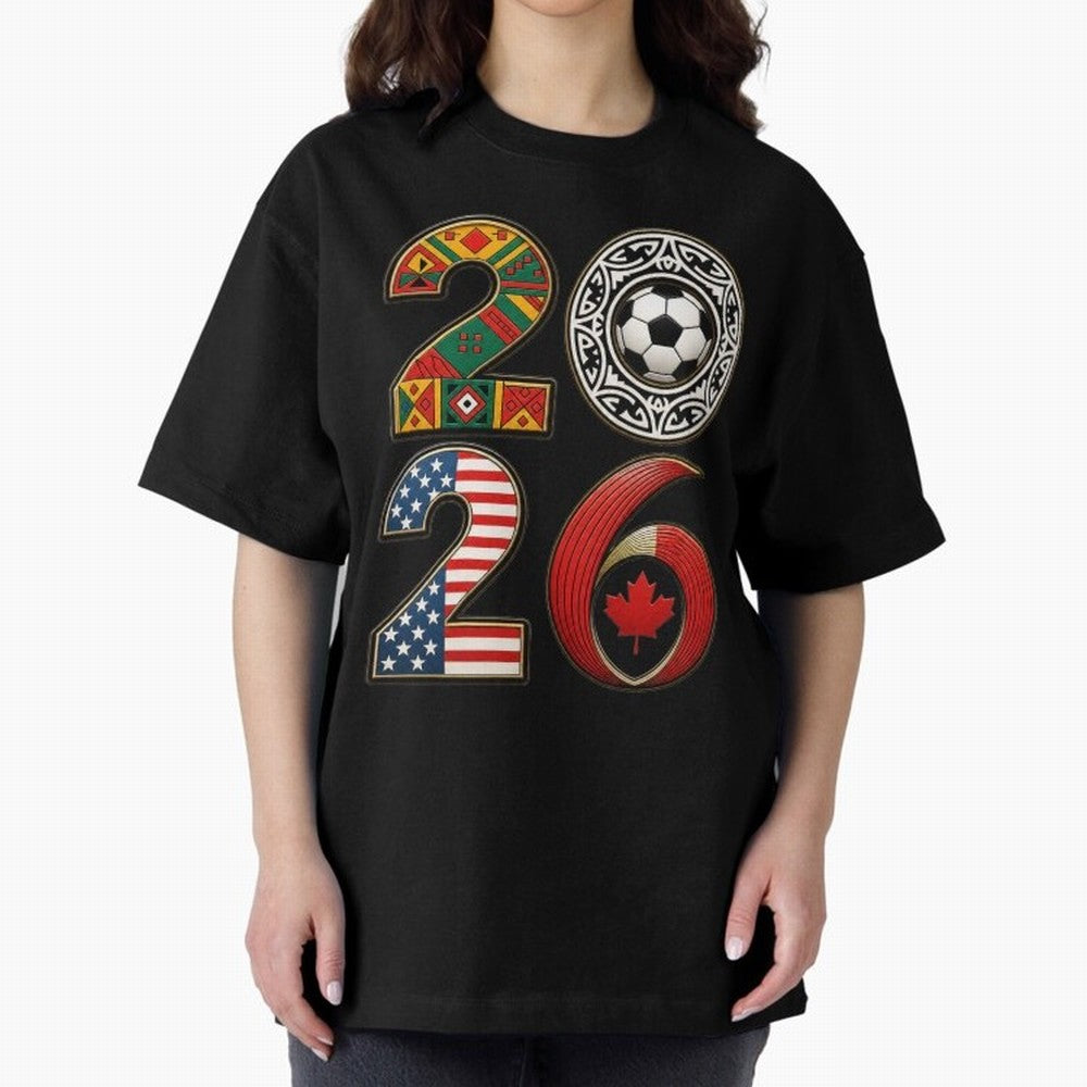 United 2026 Soccer Fan - North America Host Countries Oversized T-Shirt Celebrate Rivalries and Pride in Match Day Hype around FIFA World Cup 2026 USA Canada Mexico, Neymar, Spain, Goal Celebration Energy, Supporter Heritage, Football Icons and