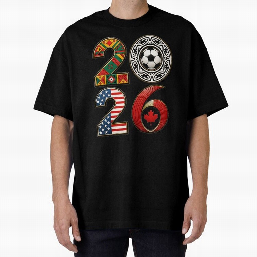 United 2026 Soccer Fan - North America Host Countries Oversized T-Shirt Celebrate Rivalries and Pride in Match Day Hype around FIFA World Cup 2026 USA Canada Mexico, Neymar, Spain, Goal Celebration Energy, Supporter Heritage, Football Icons and